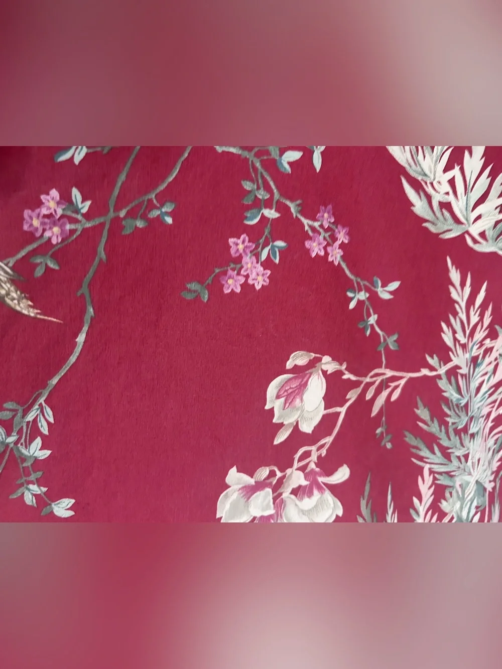 Pottery Barn King Duvet  Organic Cotton  Tropical Birds Leaves Crimson Red